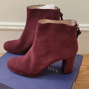 Stuart Weitzman cabernet suede booties sz8.5